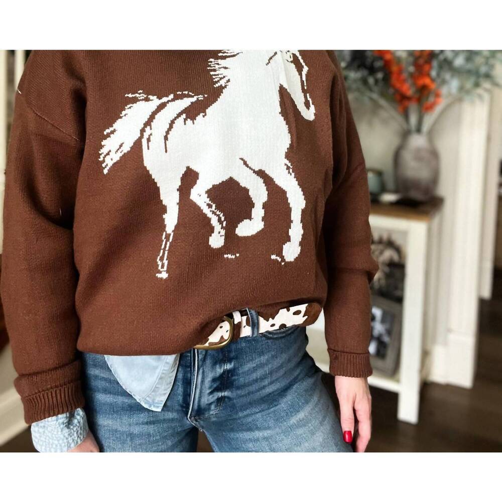 NEW MAINSTRIP the brave horse sweater in brown